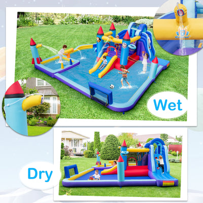 *Rocket Theme Inflatable Water Slide Park with 1100W Blower