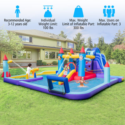 *Rocket Theme Inflatable Water Slide Park with 1100W Blower