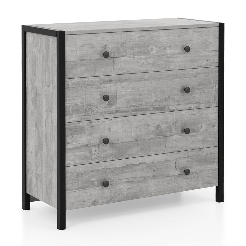 4-Drawer Dresser Modern Wooden Chest of Drawers for Bedroom Living Room-Gray