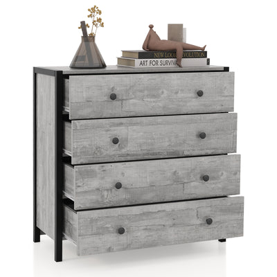 4-Drawer Dresser Modern Wooden Chest of Drawers for Bedroom Living Room-Gray
