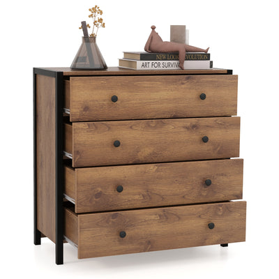 4-Drawer Dresser Modern Wooden Chest of Drawers for Bedroom Living Room-Oak