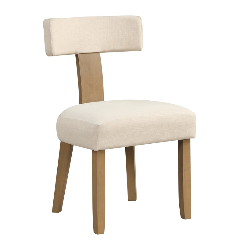 *Dining Chairs Set of 2 with Curved Backrest Padded Seat - Beige