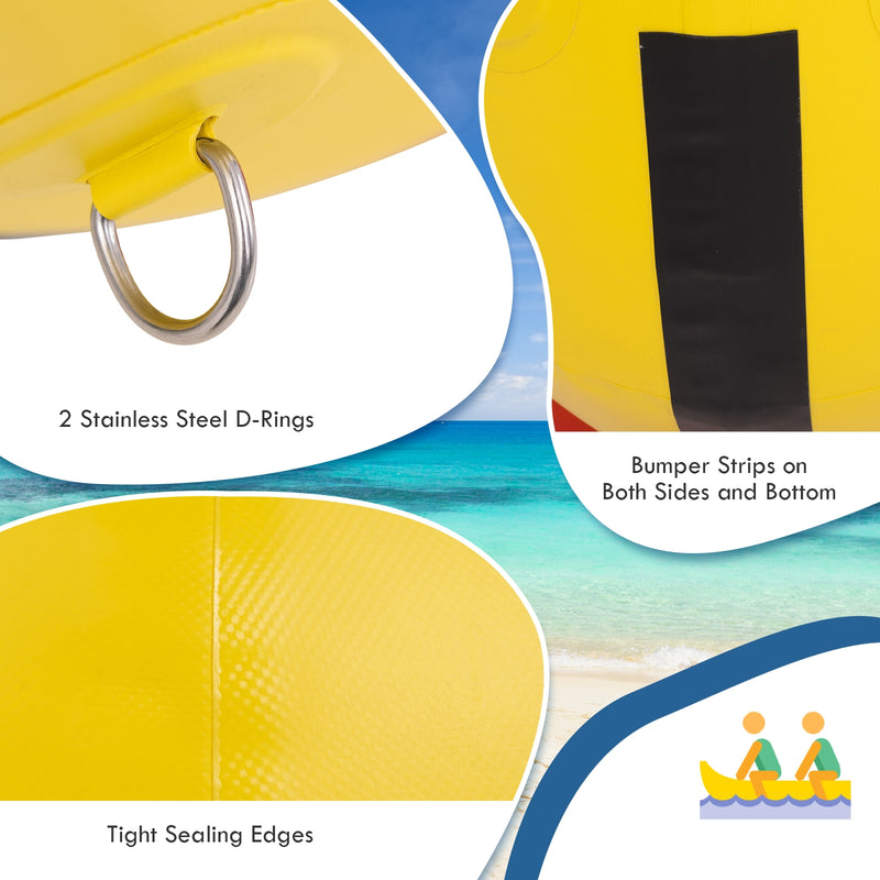 *3-Person Inflatable Banana Boat with Electric Air Pump Carrying Bag and Repair Kit