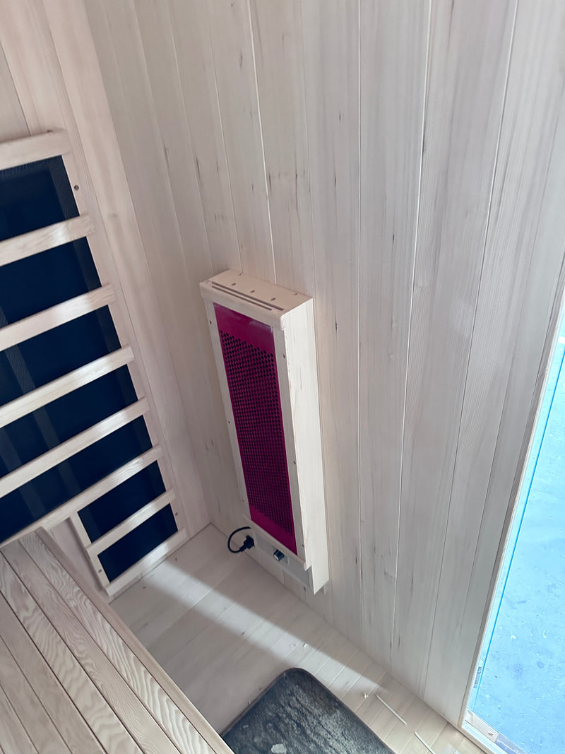 PREORDER - Blisspod, Milano, Full Spectrum Sauna Canadian Hemlock Ultra Low EMF, 6 Far Infrared & Red Glass Heater & Chromotherapy, 2 Person