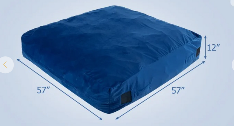 *57 x 57 Inch Crash Pad Sensory Mat with Foam Blocks and Washable Velvet Cover - Blue