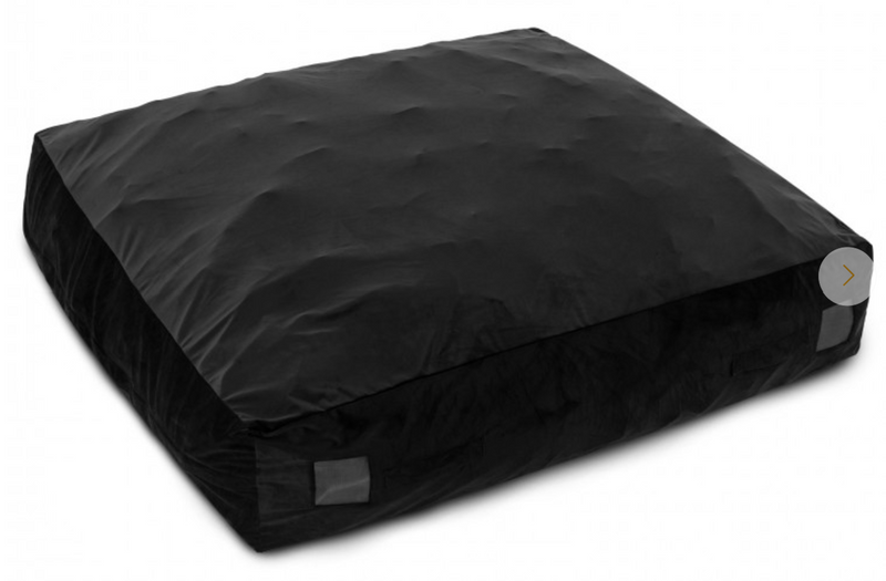 *57 x 57 Inch Crash Pad Sensory Mat with Foam Blocks and Washable Velvet Cover - Black