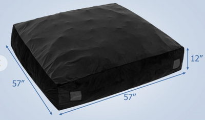 *57 x 57 Inch Crash Pad Sensory Mat with Foam Blocks and Washable Velvet Cover - Black