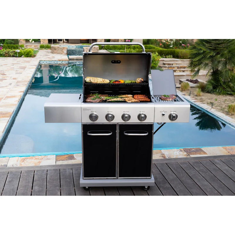 KENMORE 4 Burner Propane BBQ with Searing Side Burner in Black
