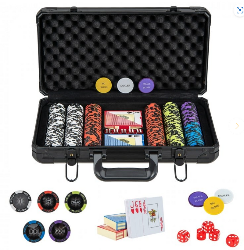 *14 Gram Texas Holdem Poker Chip Set 300 Piece Claytec Chips