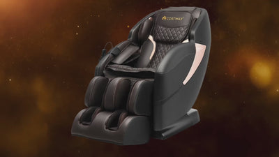 Mega Sale-Costway-Relaxation 25 - Zero Gravity SL-Track Electric Shiatsu Massage Chair with Intelligent Voice Control