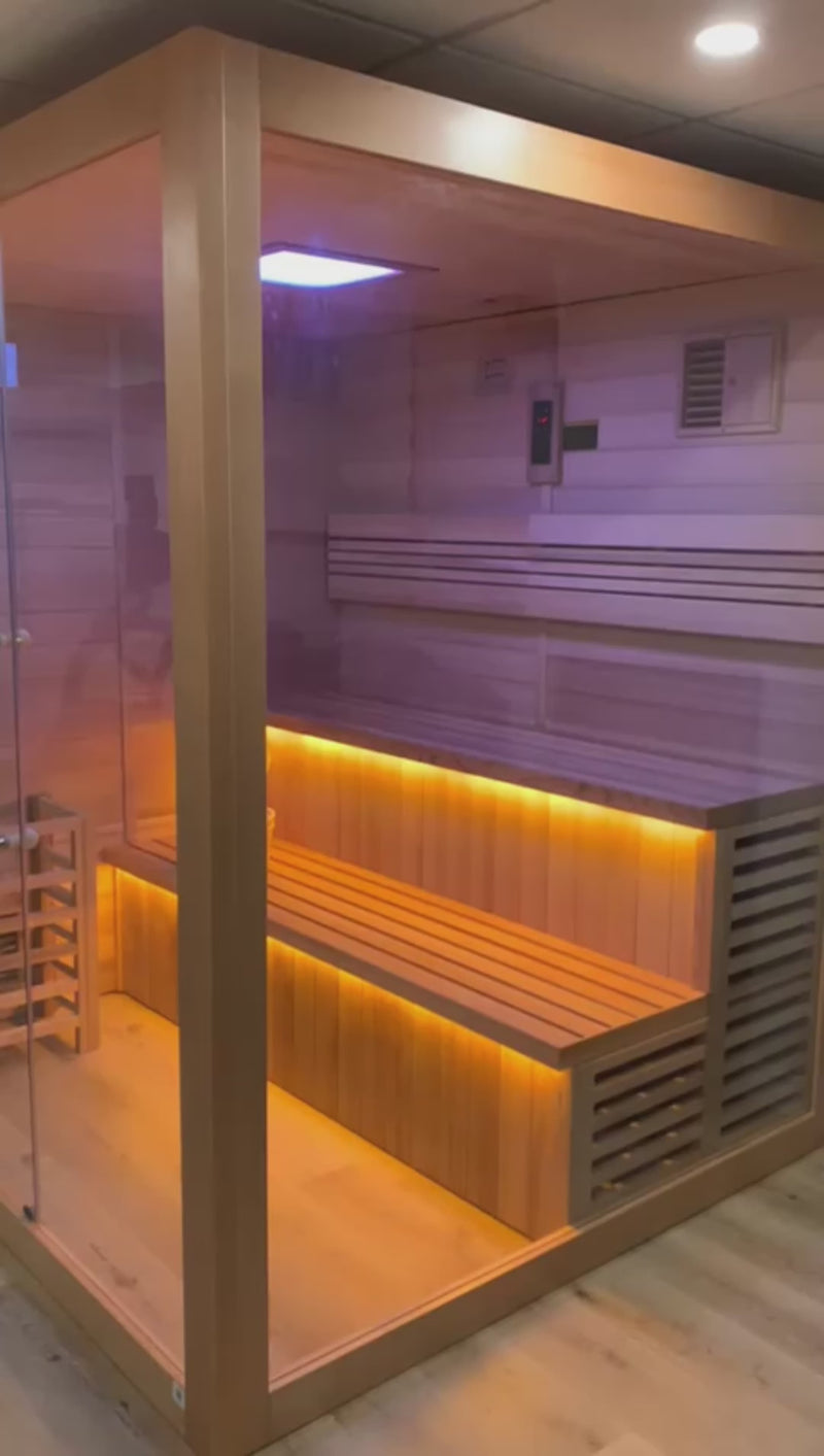 *Mega Sale- GDI "Kuusamo Edition" Premium 6 Person Indoor Traditional Steam Sauna Canadian Red Cedar Interior (GDI-7206-01)