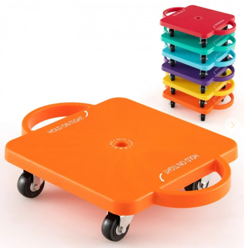 *6-Pack Kids Scooter Board with Handles and Non-Marring Casters