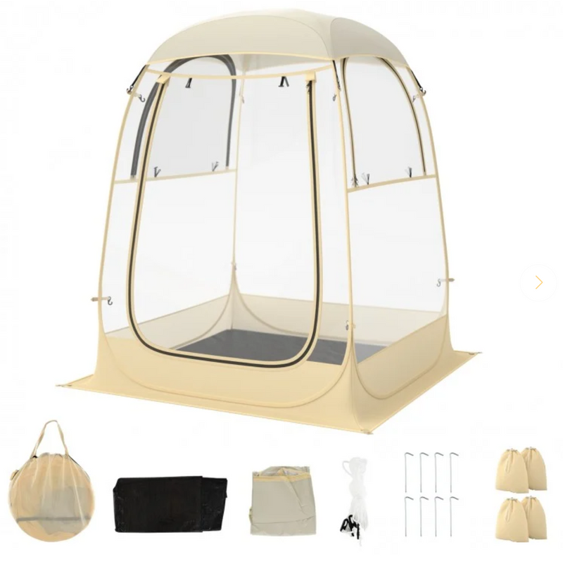 *Instant Pop up Sports Tent with Carrying Bag and Floor Mat for 1-2/5-6 People - S