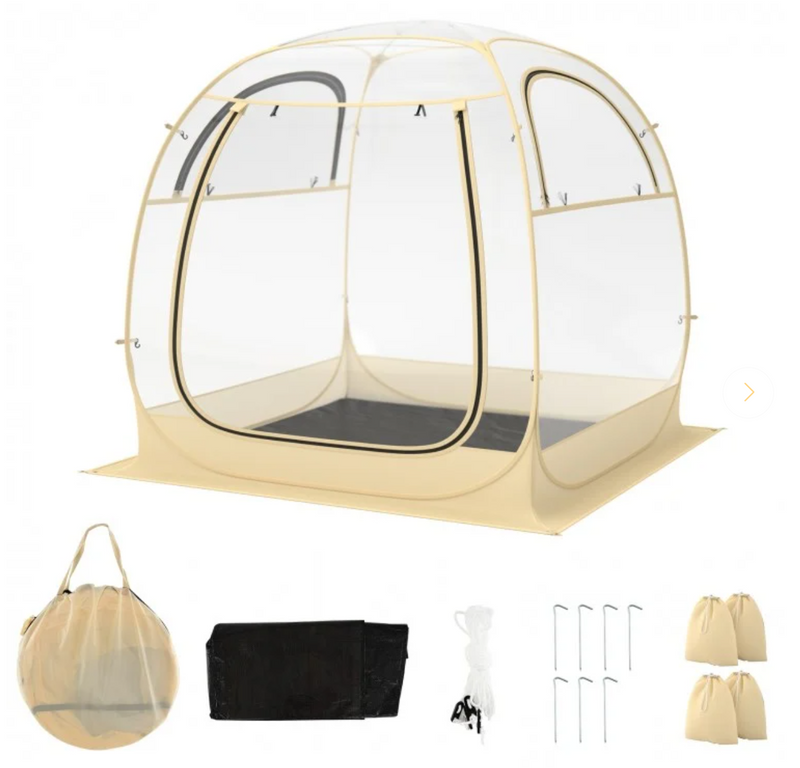 *Instant Pop up Sports Tent with Carrying Bag and Floor Mat for 1-2/5-6 People - M