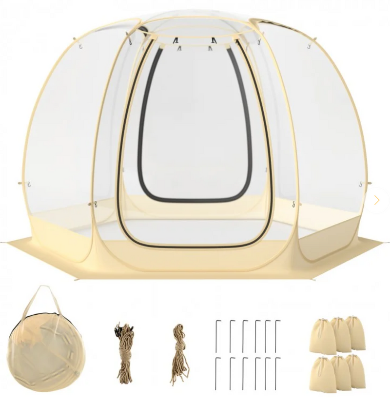 *backordered - 11 x 11 Feet Clear Dome Pop up Bubble Tent with Carrying Bag for 6-10 People