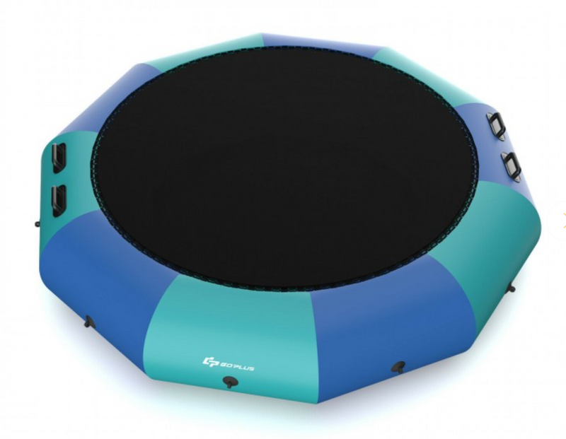 *15 Feet Inflatable Splash Padded Water Bouncer Trampoline - Blue