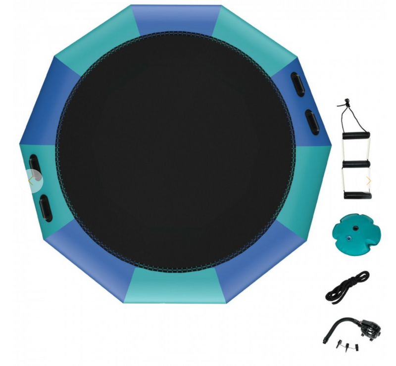 *15 Feet Inflatable Splash Padded Water Bouncer Trampoline - Blue
