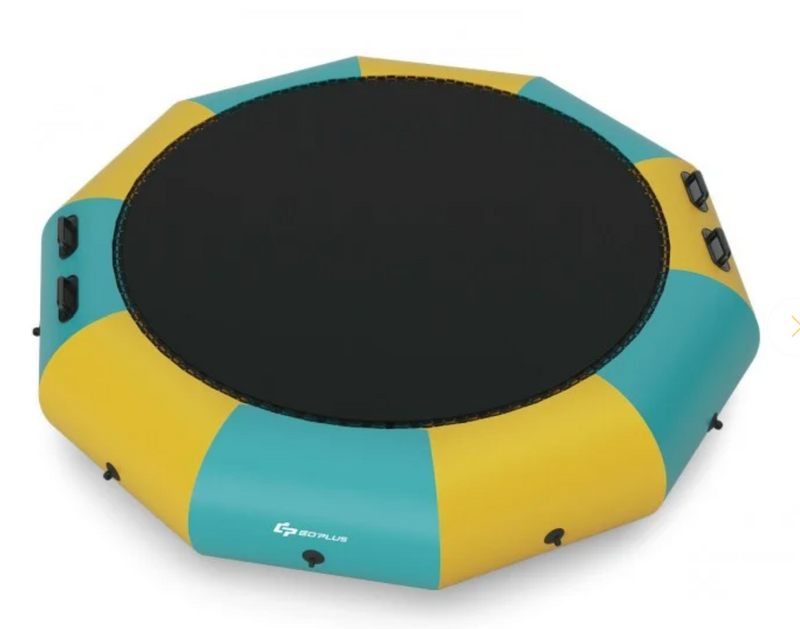 *backordered - 15 Feet Inflatable Splash Padded Water Bouncer Trampoline - Yellow