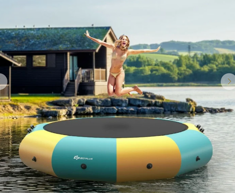 *backordered - 15 Feet Inflatable Splash Padded Water Bouncer Trampoline - Yellow