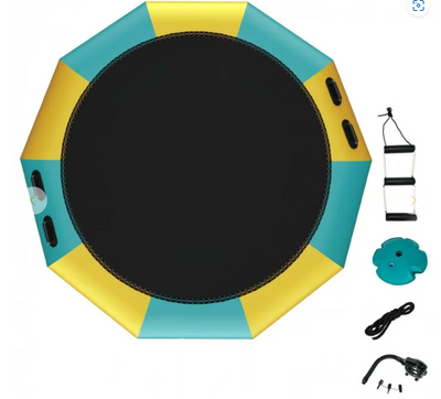 *backordered - 15 Feet Inflatable Splash Padded Water Bouncer Trampoline - Yellow