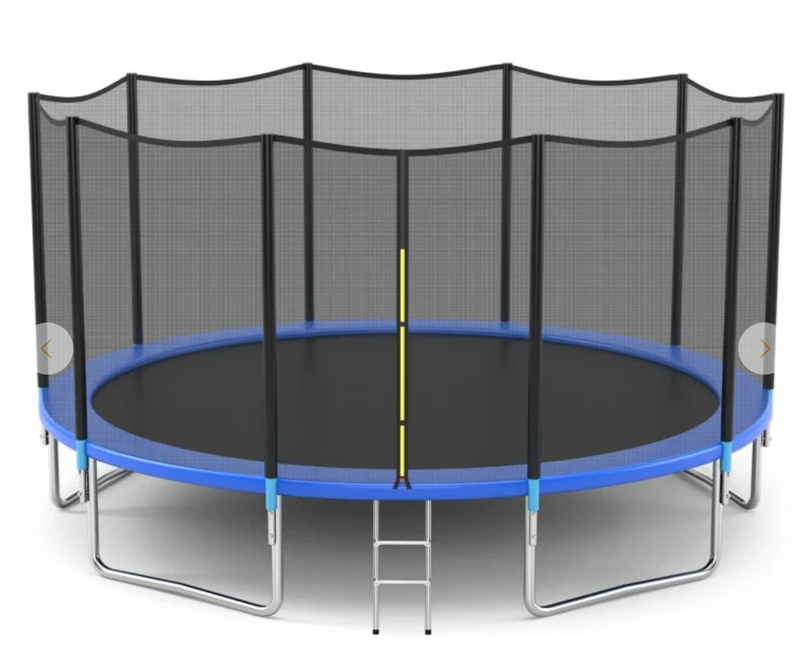 *8/10/12/14/15/16 Feet Outdoor Trampoline Bounce Combo with Safety Closure Net Ladder - 14 ft