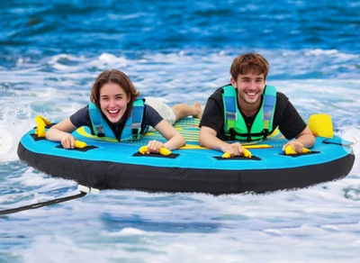 *3-Person Inflatable Boat Tube Towable Platform with Double Valves