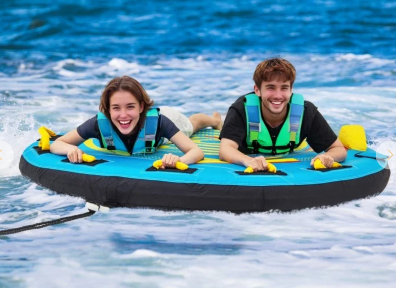 *3-Person Inflatable Boat Tube Towable Platform with Double Valves