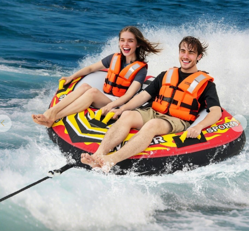 *Towable Tube with Quick Connector and Drainage for Boating