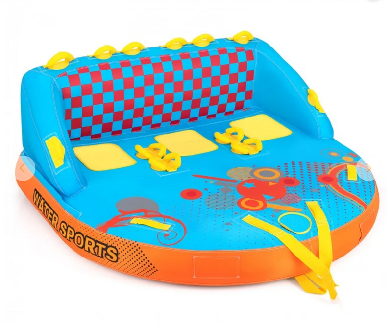 *Towable Tube for Boating 3 Riders Water Sport Towable Sofa Pull Tube with Nylon Cover