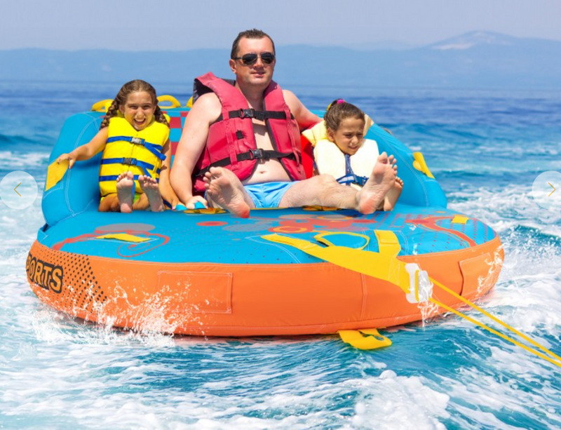 *Towable Tube for Boating 3 Riders Water Sport Towable Sofa Pull Tube with Nylon Cover