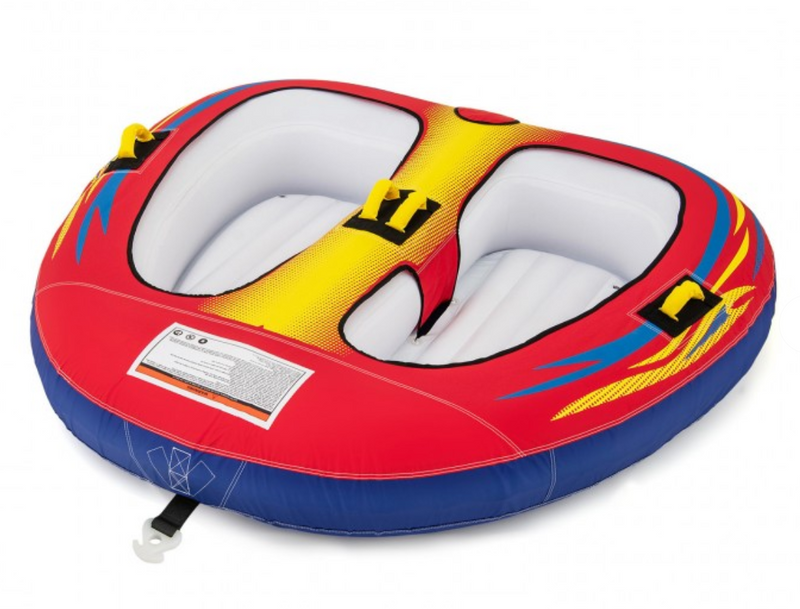 *1 or 2 Person Inflatable Towable Tube for Boating with Drainage