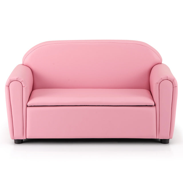 Kids Sofa Armrest Chair with Storage Function-Pink