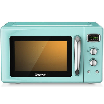 0.9 Cu.ft Retro Countertop Compact Microwave Oven-Green - Relaxacare