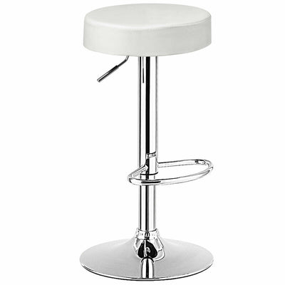 1 PC Round Bar Stool Adjustable Swivel Pub Chair-White - Relaxacare