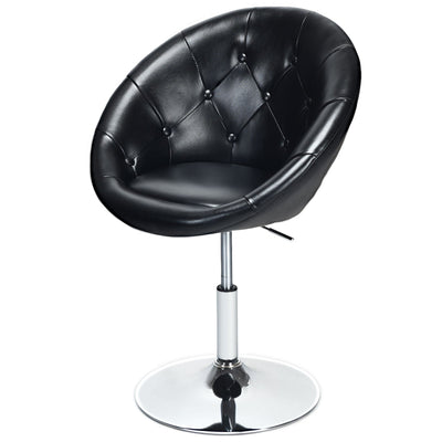 1 Piece Adjustable Modern Swivel Round Tufted-Black - Relaxacare