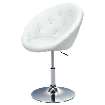 1 Piece Adjustable Modern Swivel Round Tufted-White - Relaxacare