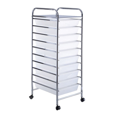 10 Drawer Rolling Storage Cart Organizer-Clear - Relaxacare