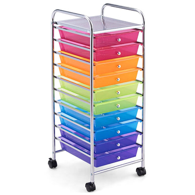 10 Drawer Rolling Storage Cart Organizer-Color - Relaxacare