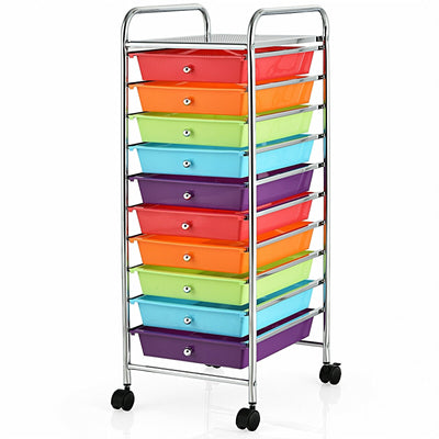 10 Drawer Rolling Storage Cart Organizer-Multicolor - Relaxacare