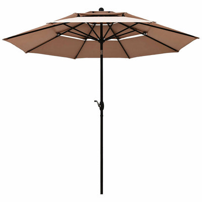 10 Feet 3 Tier Outdoor Patio Umbrella with Double Vented - Relaxacare
