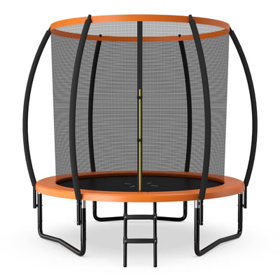 10 Feet ASTM Approved Recreational Trampoline with Ladder-Orange - Relaxacare