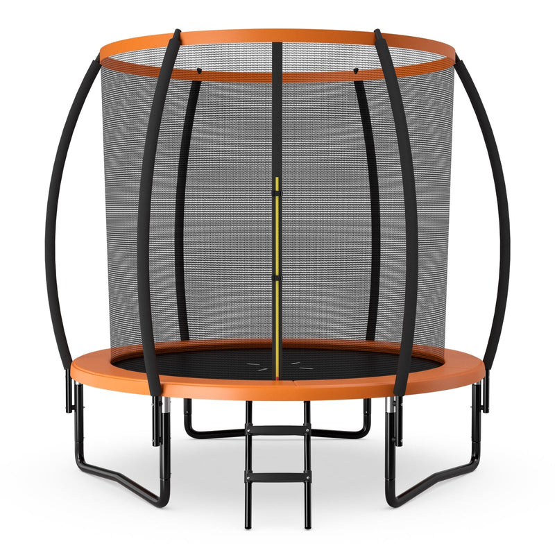 10 Feet ASTM Approved Recreational Trampoline with Ladder-Orange - Relaxacare