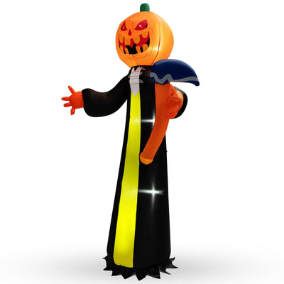 10 Feet Halloween Inflatable Pumpkin Ghosts with Built-in LEDs - Relaxacare