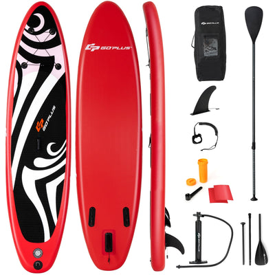 10 Feet Inflatable Stand up Adjustable Fin Paddle Surfboard with Bag - Relaxacare