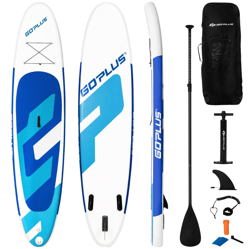 10 Feet Inflatable Stand Up Paddle Board 6Inch Thick with Backpack Leash Aluminum Paddle - Relaxacare