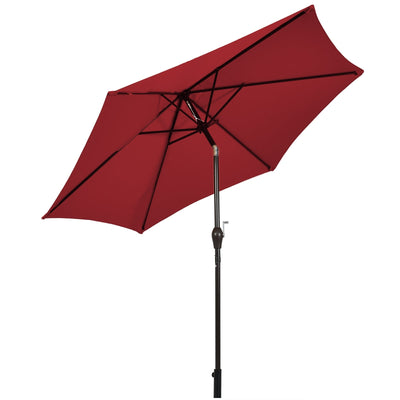 10 Feet Outdoor Patio Umbrella with Tilt Adjustment and Crank-Burgundy - Relaxacare
