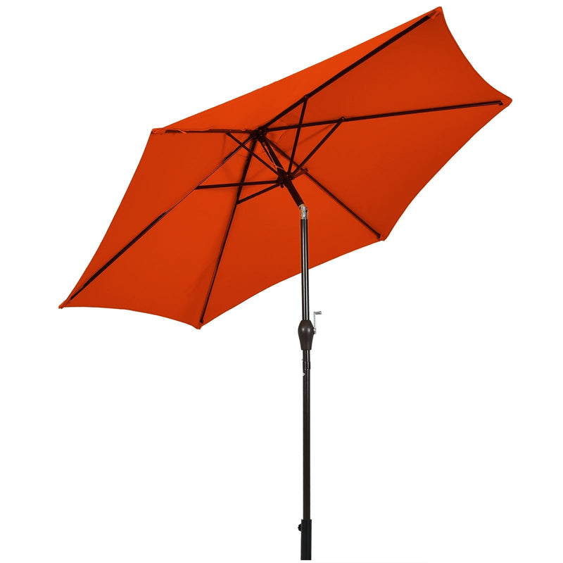 10 Feet Outdoor Patio Umbrella with Tilt Adjustment and Crank-Orange - Relaxacare