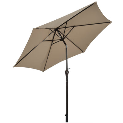 10 Feet Outdoor Patio Umbrella with Tilt Adjustment and Crank-Tan - Relaxacare