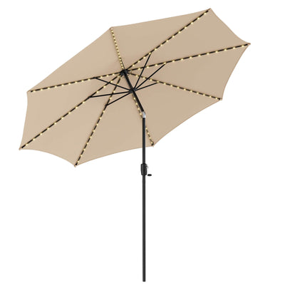 10 Feet Patio Umbrella with 112 Solar Lights and Crank Handle - Relaxacare