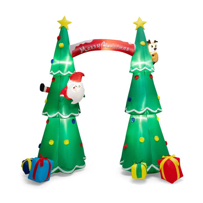 10 Feet Tall Inflatable Christmas Arch with LED and Built-in Air Blower - Relaxacare